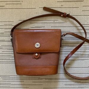 Vintage camel colored leather crossbody